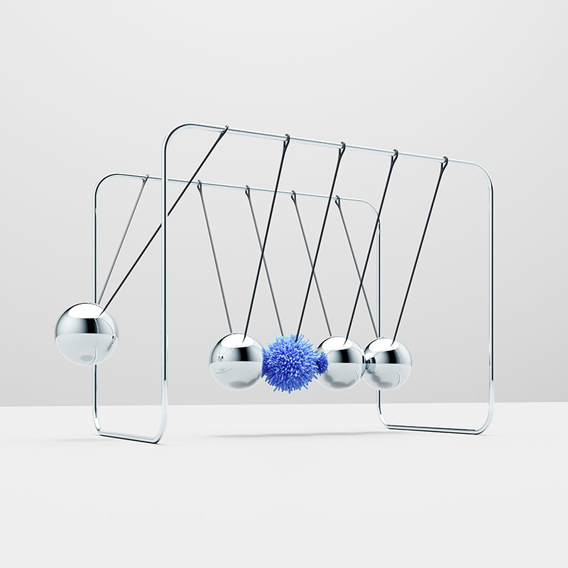 Magnetic balls showing motion